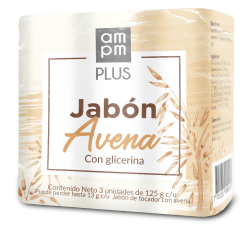 JABON PLUS AVENA x3 x125g
