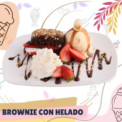 BROWNIE CON HELADO